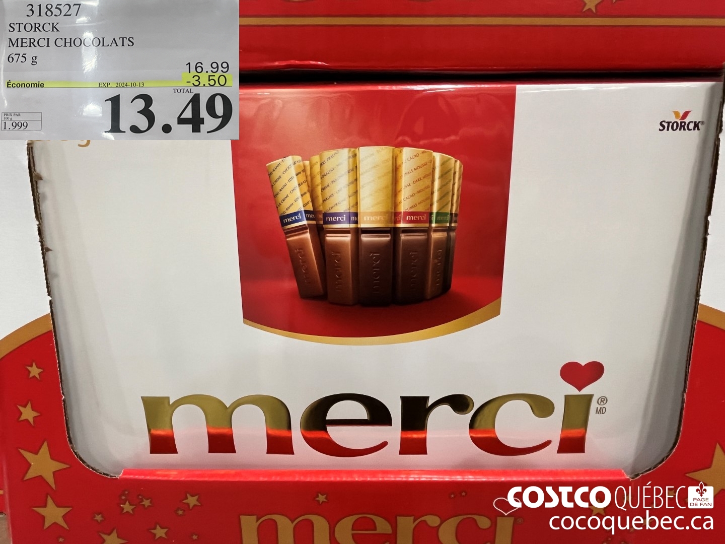 318527 STORCK MERCI CHOCOLATS 675 g  ($3.50 INSTANT SAVINGS EXPIRES ON 2024-10-13) $13.49