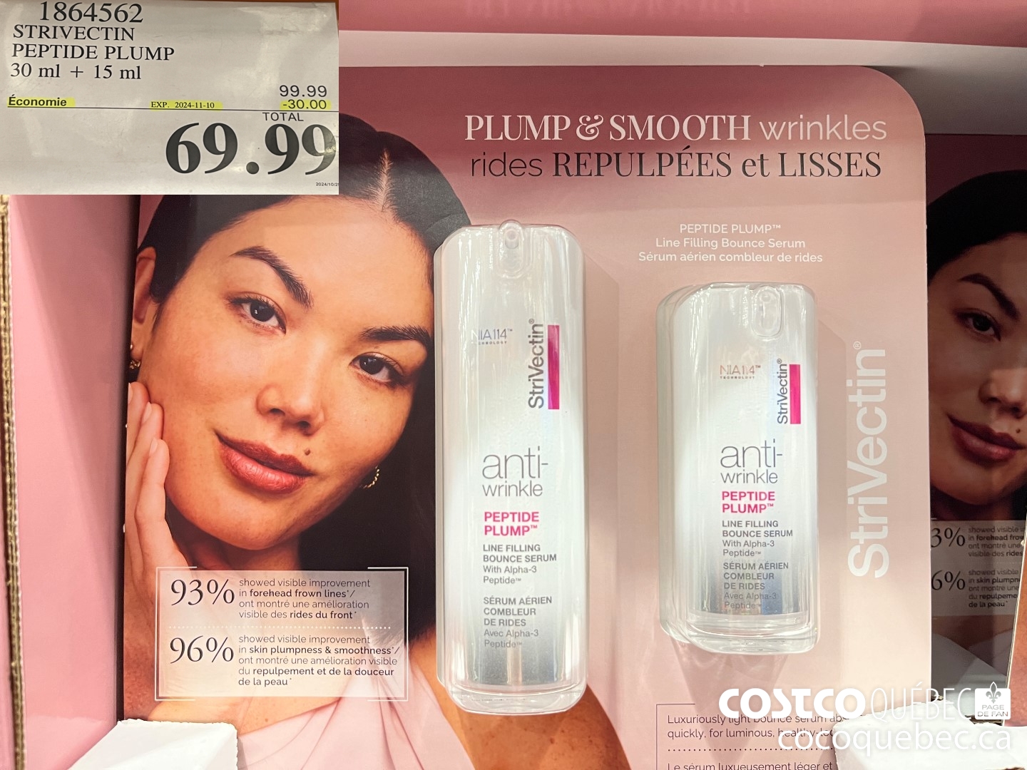 1864562 STRIVECTIN PEPTIDE PLUMP 30 ml + 15 ml  ($30.00 INSTANT SAVINGS EXPIRES ON 2024-11-10) $69.99