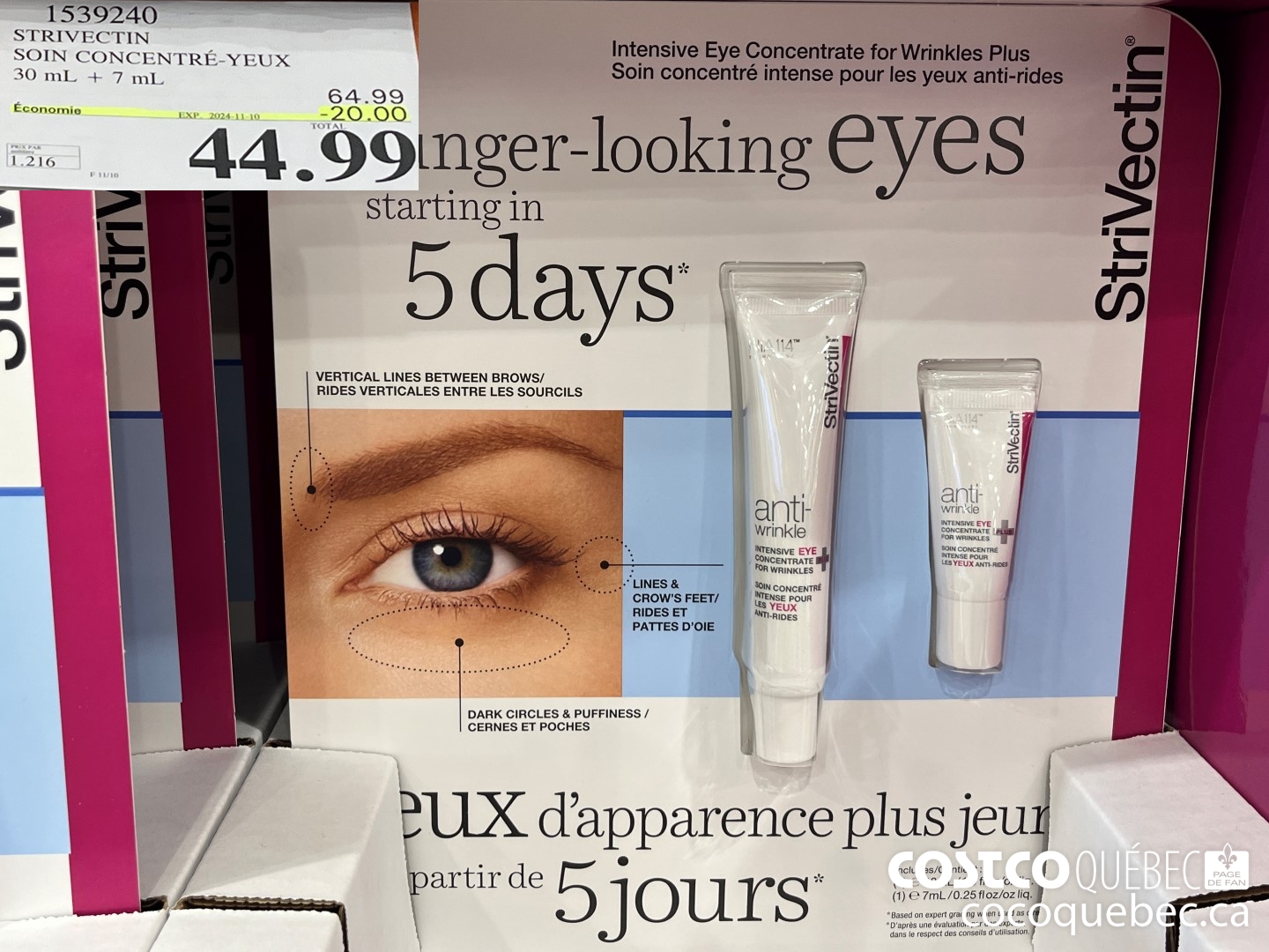 1539240 STRIVECTIN SOIN CONCENTRE-YEUX 30 mL + 7 mI.  ($20.00 INSTANT SAVINGS EXPIRES ON 2024-11-10) $44.99