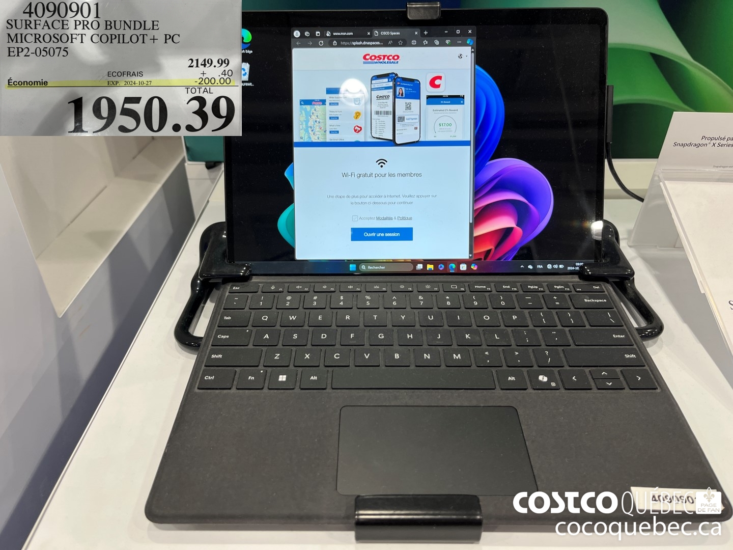 409090 SURFACE PRO BUNDLE MICROSOFT COPILOT + PC EP2-05075  ($200.00 INSTANT SAVINGS EXPIRES ON 2024-10-27) $1950.39