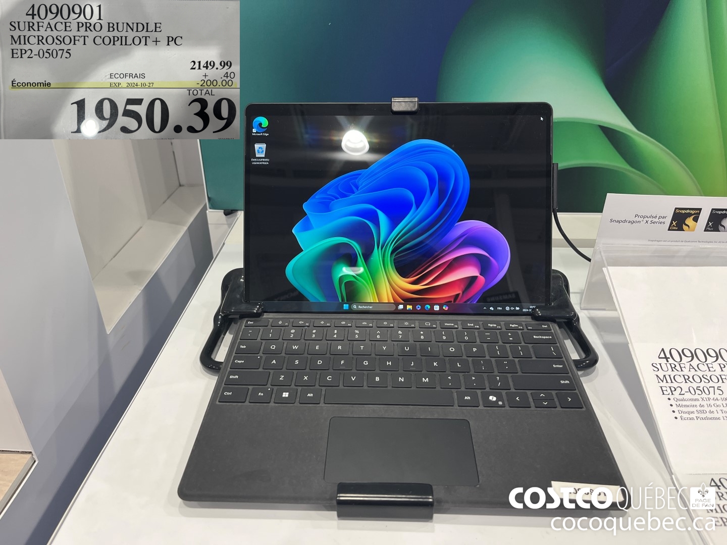 4090901 SURFACE PRO BUNDLE MICROSOFT COPILOT + PC EP2-05075  ($200.00 INSTANT SAVINGS EXPIRES ON 2024-10-27) $1950.39