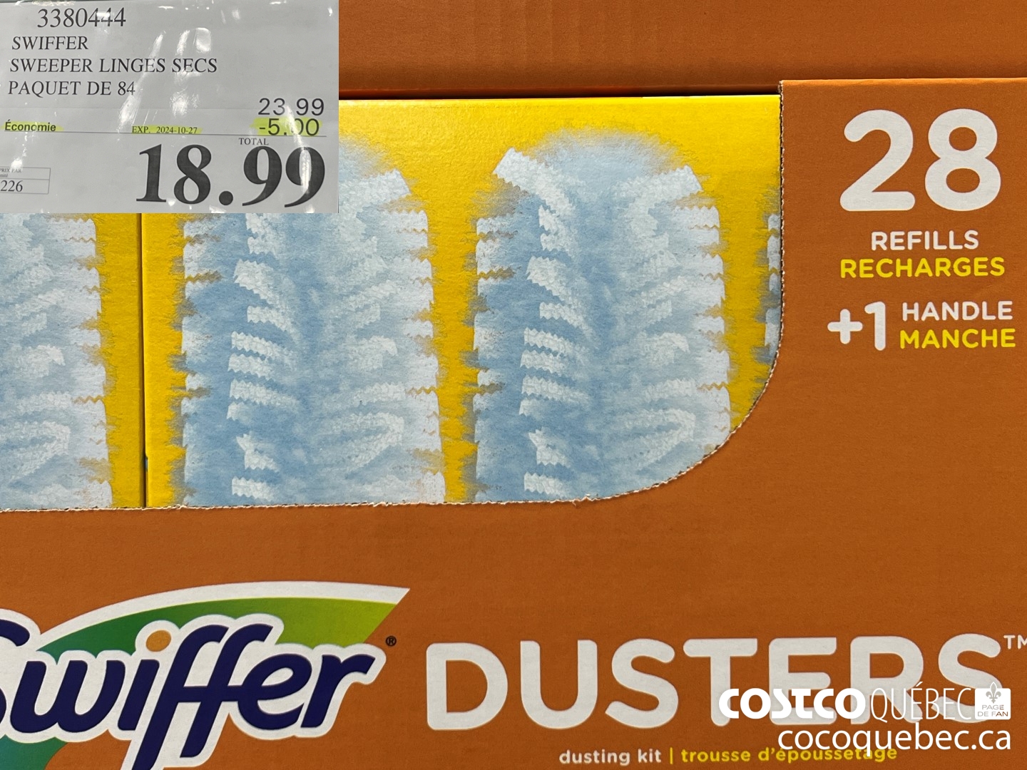 3380444 SWIFFER SWEEPER LINGES SECS PAQUET DE 84 ($5.00 INSTANT SAVINGS EXPIRES ON 2024-10-27) $18.99