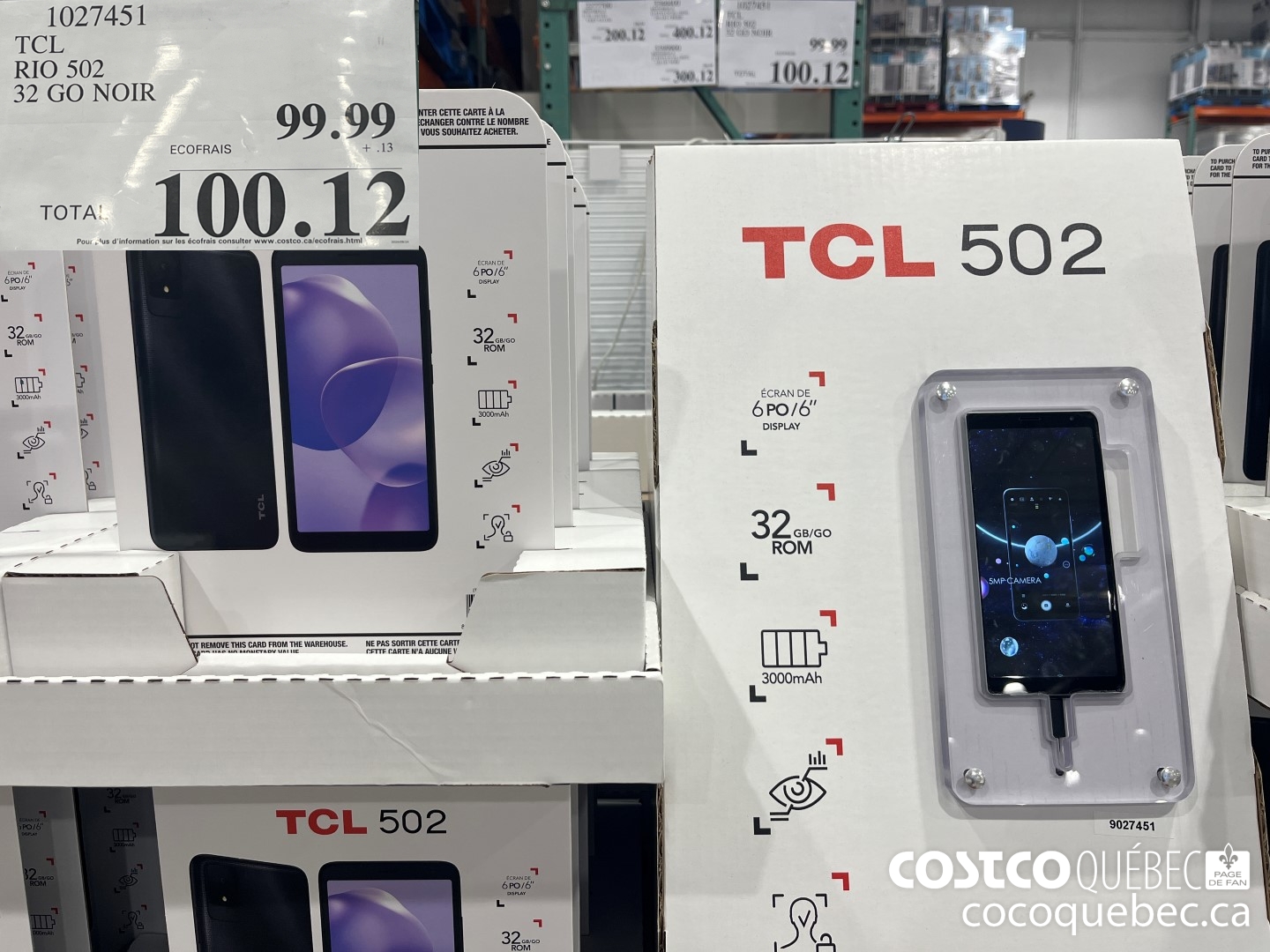 1027451 TCL RIO 502 32 GO NOIR  $100.12