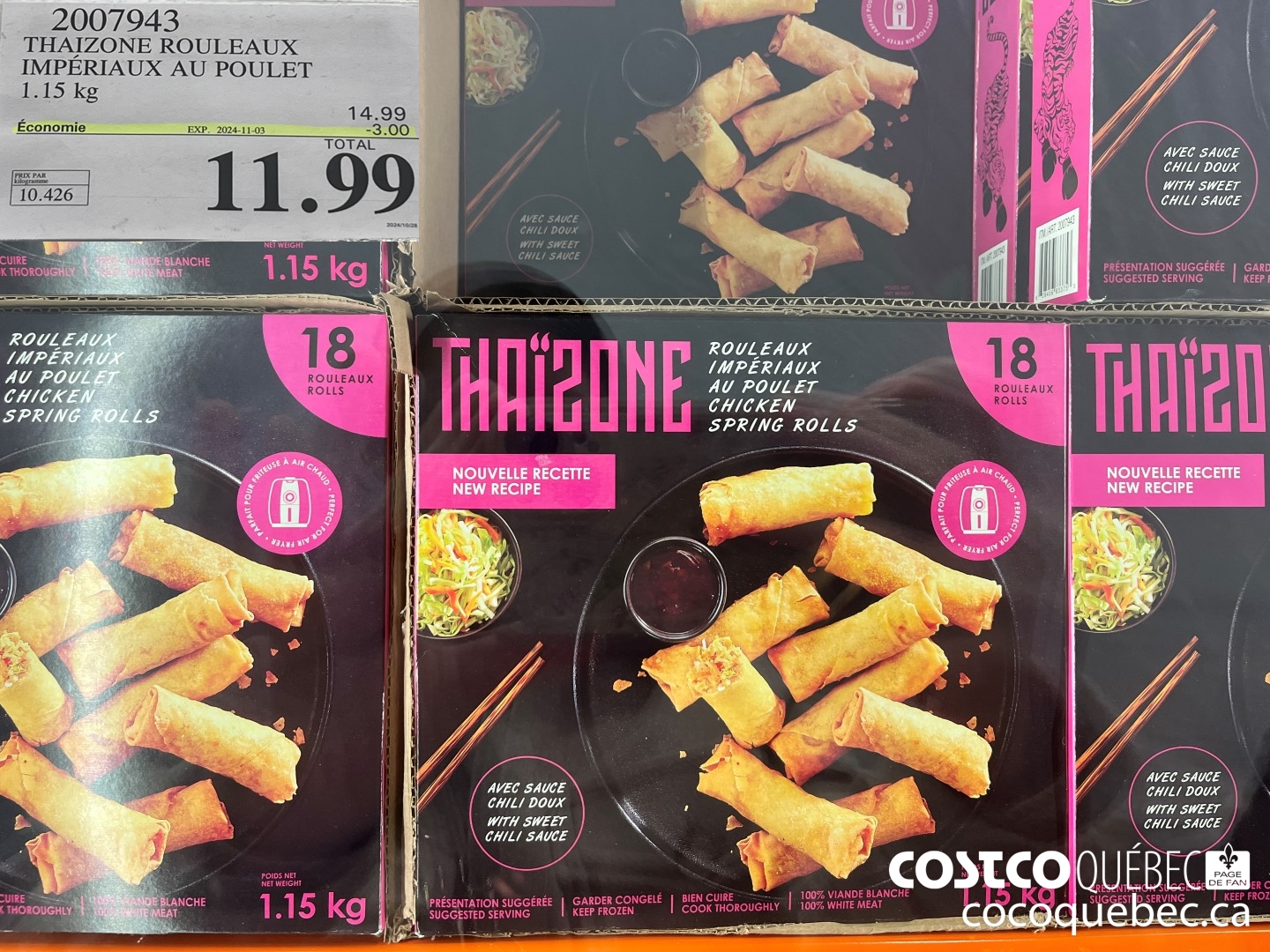 2007943 THAIZONE ROULEAUX IMPERIAUX AU POULET  ($3.00 INSTANT SAVINGS EXPIRES ON 2024-11-03) $11.99
