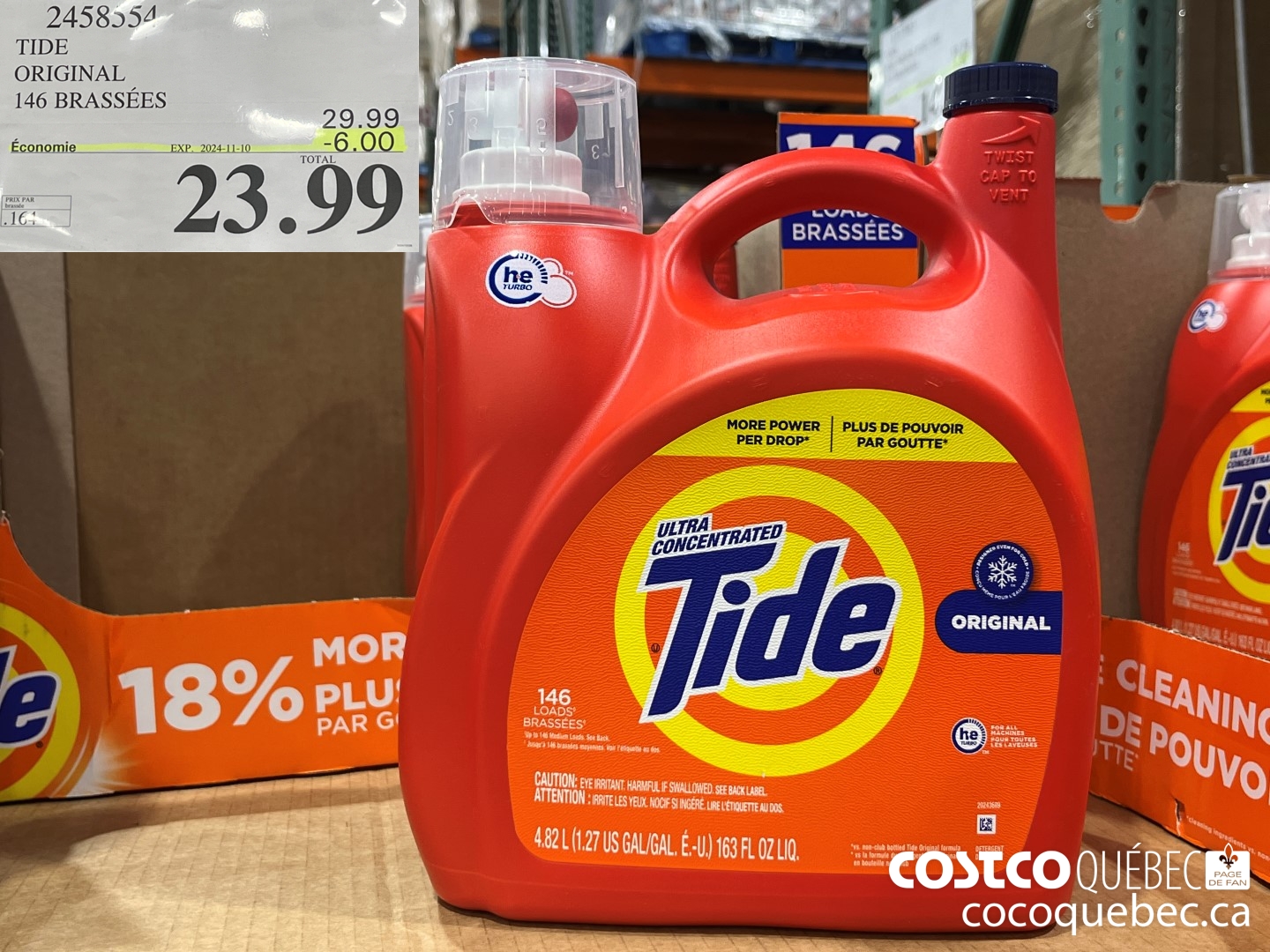 2458554 TIDE ORIGINAL 146 BRASSEES  ($6.00 INSTANT SAVINGS EXPIRES ON 2024-11-10) $23.99
