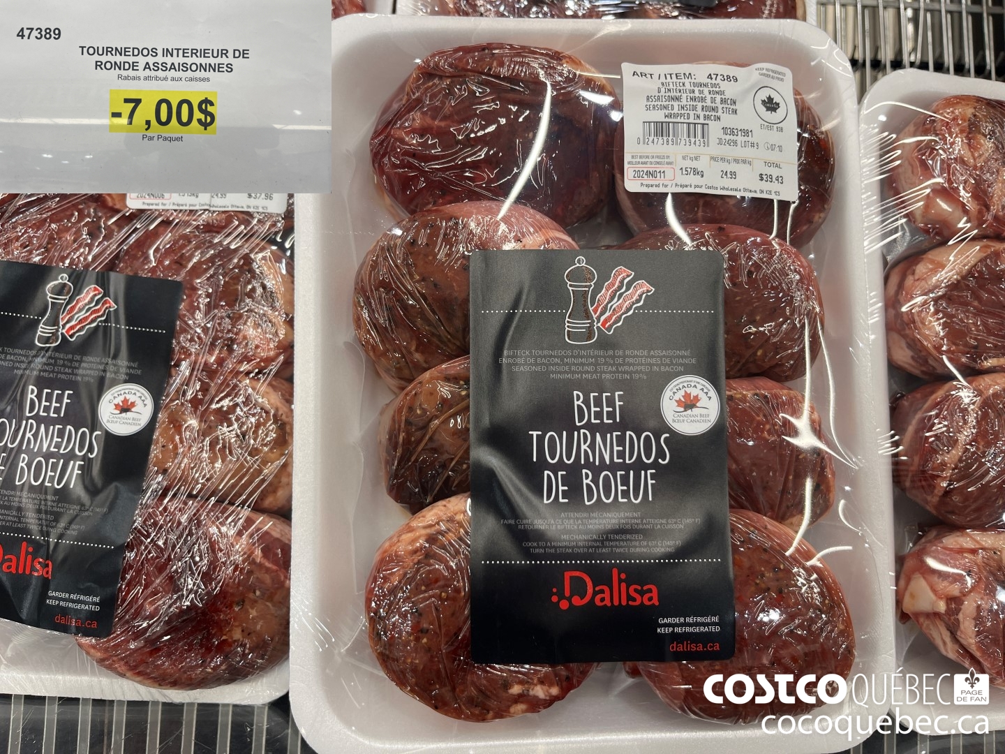 47389 TOURNEDOS INTERIEUR DE RONDE ASSAISONNES Par Paquet  ($7.00 INSTANT SAVINGS)