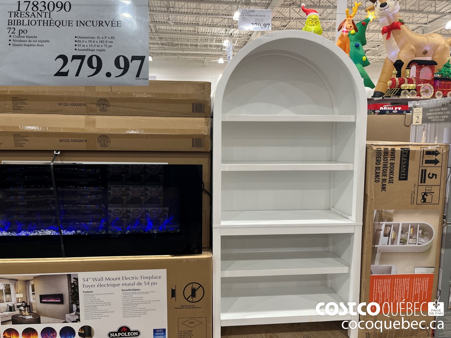 1783090 TRESANTI BIBLIOTHEQUE INCURVEE 72 po  $279.97