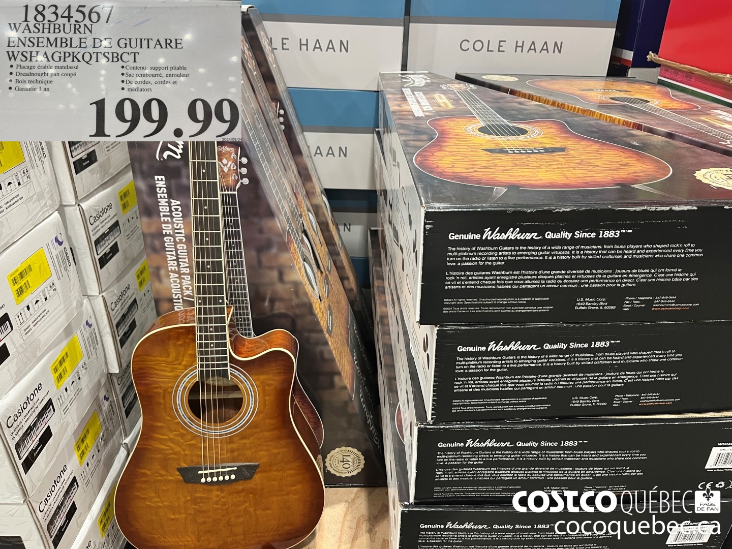 1834567 WASHBURN ENSEMBLE DE GUITARE  $199.99