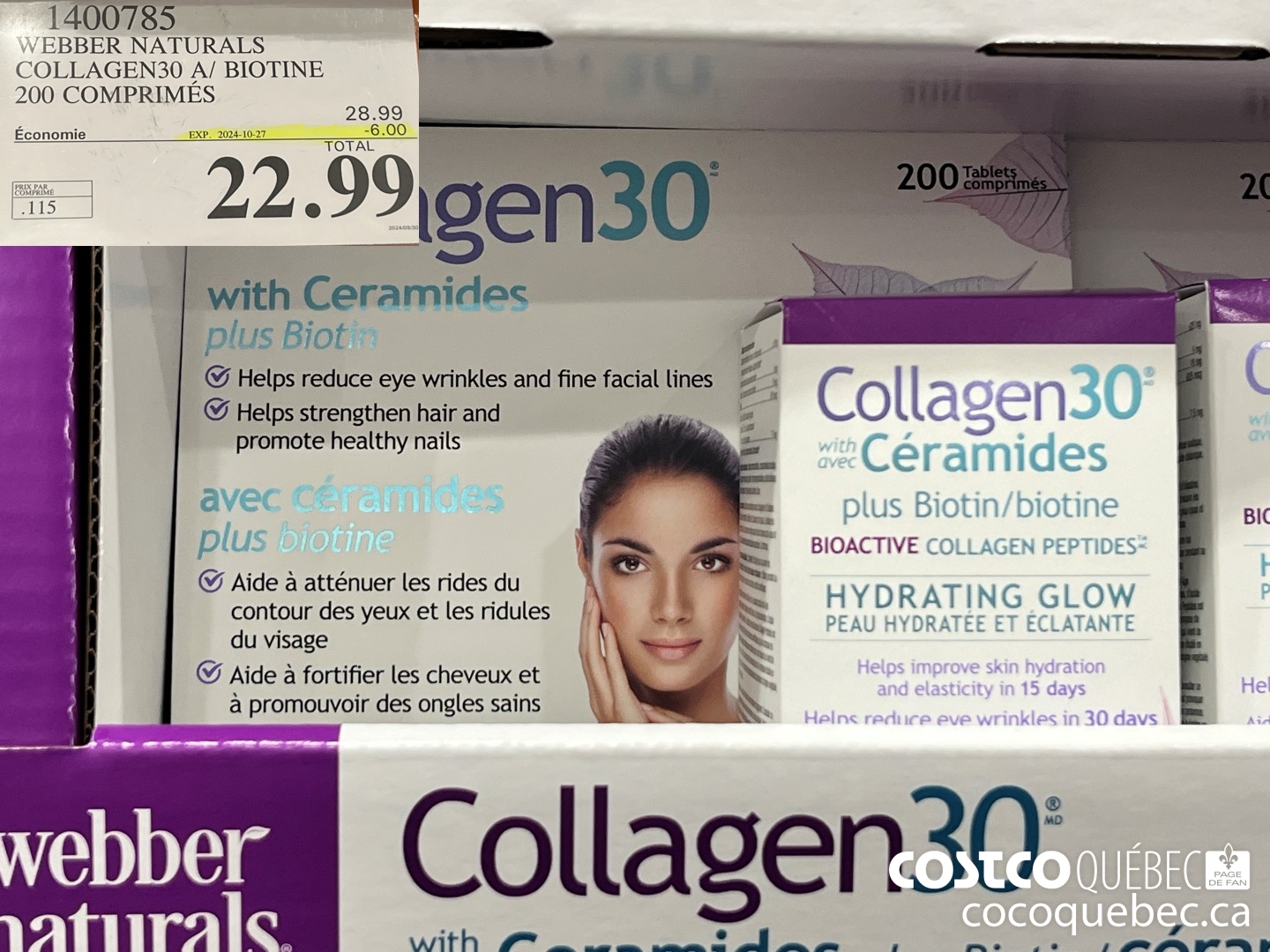 1400785 WEBBER NATURALS COLLAGEN 30 A/ BIOTINE 200 COMPRIME  ($6.00 INSTANT SAVINGS EXPIRES ON 2024-10-27) $22.99