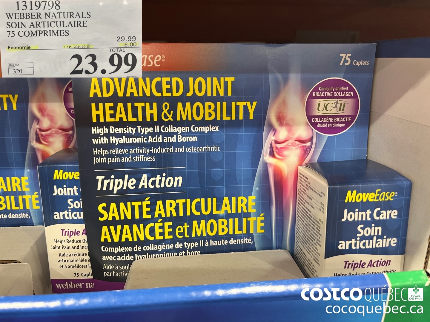 1319798 WEBBER NATURALS SOIN ARTICULAIRE 75 COMPRIMES  ($6.00 INSTANT SAVINGS EXPIRES ON 2024-10-13) $23.99