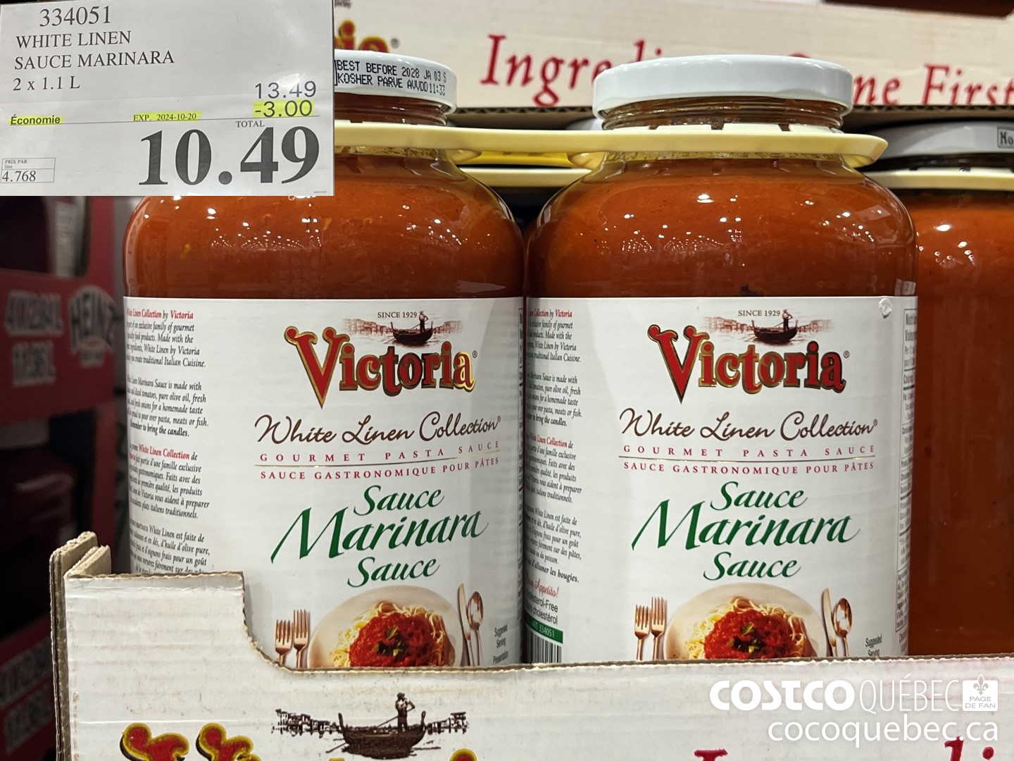 334051 WHITE LINEN SAUCE MARINARA ($3.00 INSTANT SAVINGS EXPIRES ON 2024-10-20) $10.49