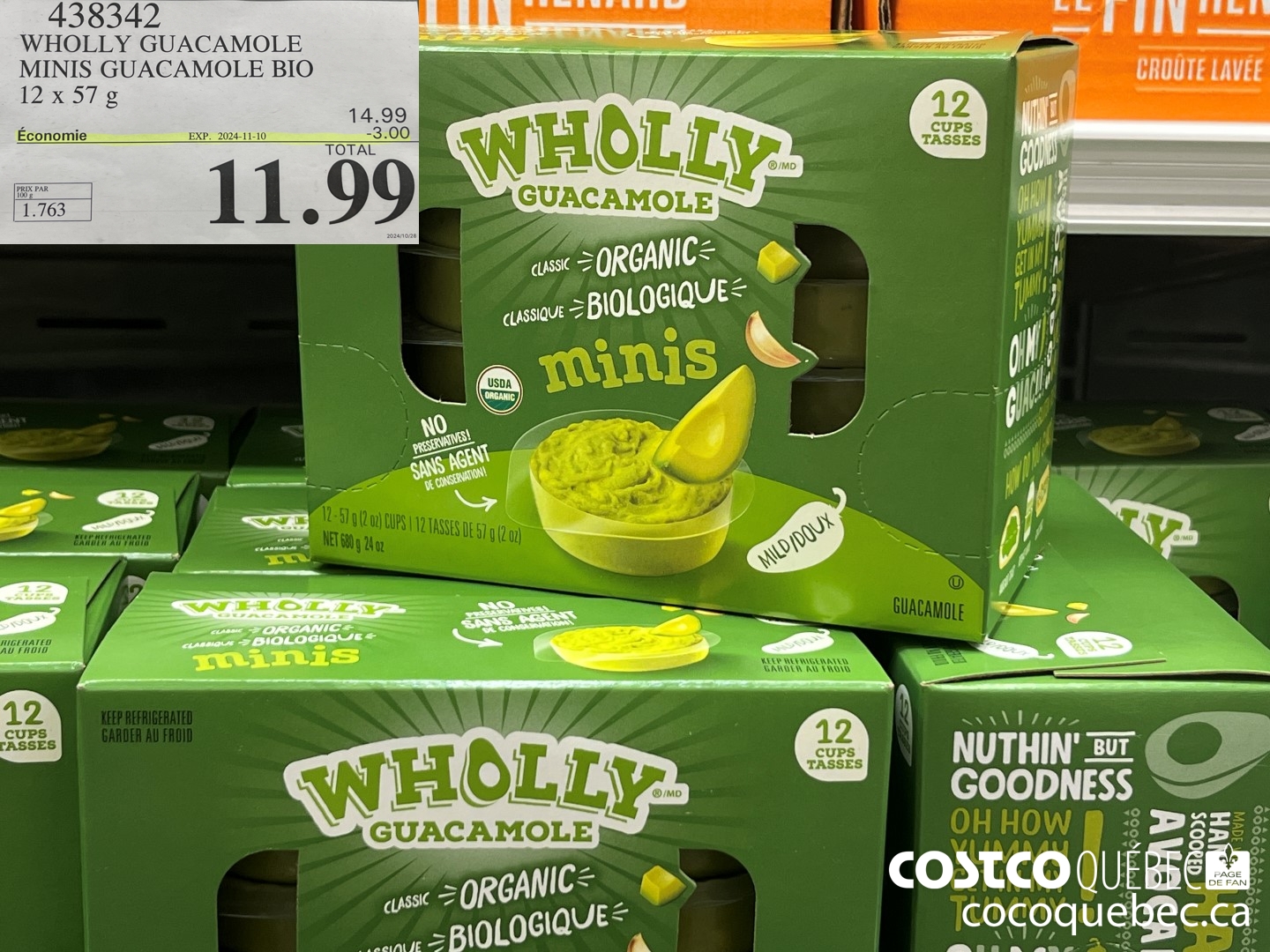 438342 WHOLLY GUACAMOLE MINIS GUACAMOLE BIO ($3.50 INSTANT SAVINGS EXPIRES ON 2024-11-10) $11.99