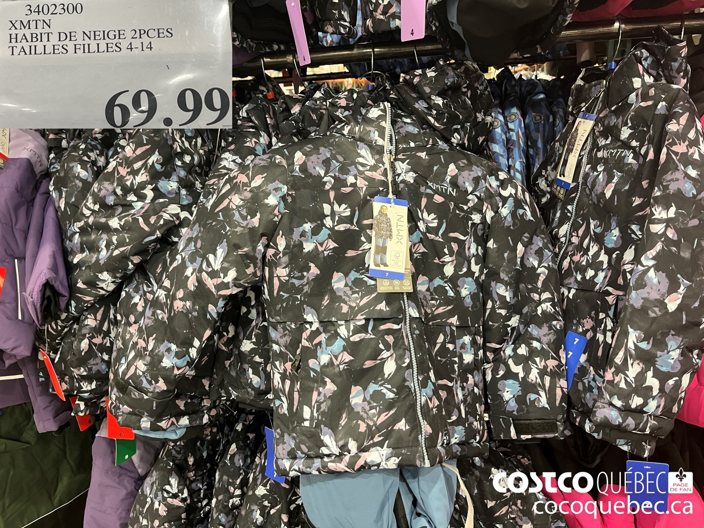 3402300 XMTN HABIT DE NEIGE 2PCES TAILLES FILLES 4-14  $69.99