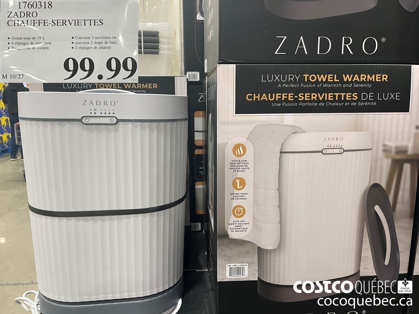 1760318 ZADRO CHAUFFE-SERVIETTES  $99.99