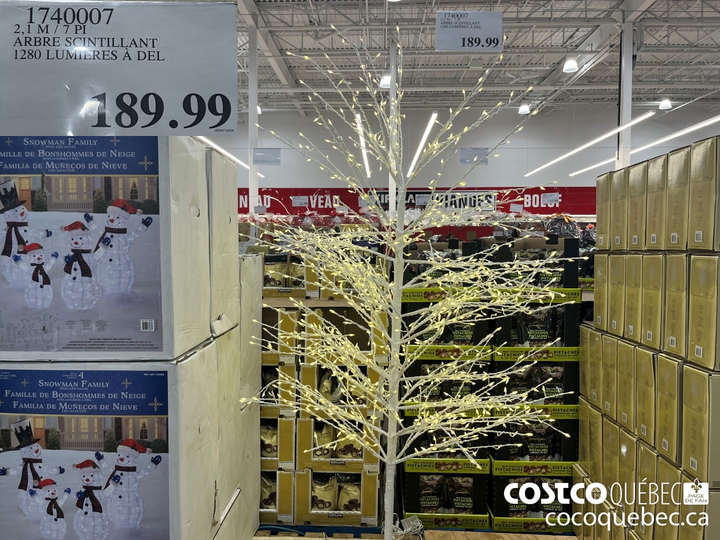 1740007 2,1M/ 7 PI ARBRE SCINTILLANT 1280 LUMIERES A DEL  $189.99