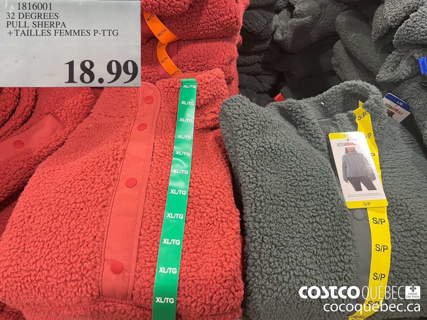 1816001 32 DEGREES PULL SHERPA + TAILLES FEMMES P-TTG  $18.99
