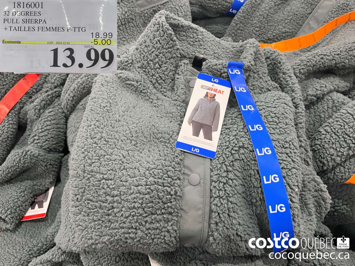 1816001 32 DEGREES PULL SHERPA + TAILLES FEMMES P-TTG  ($5.00 INSTANT SAVINGS EXPIRES ON 2024-12-01) $18.99