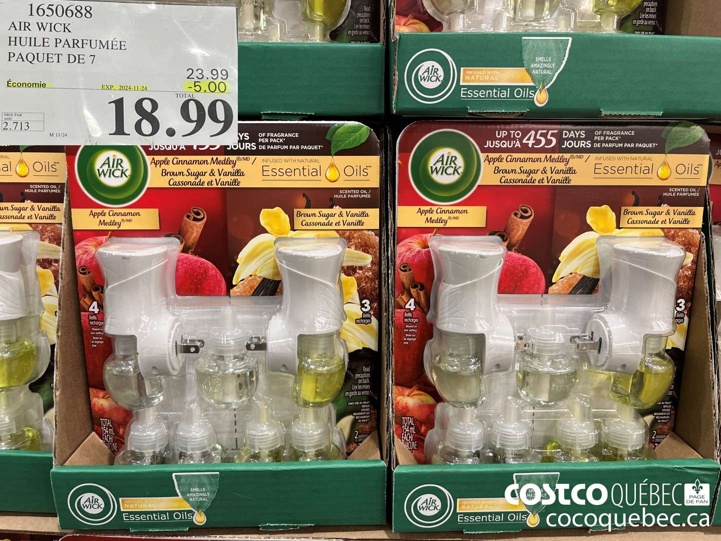 1650688 AIR WICK HUILE PARFUMEE PAQUET DE 7 ($5.00 INSTANT SAVINGS EXPIRES ON 2024-11-24) $18.99