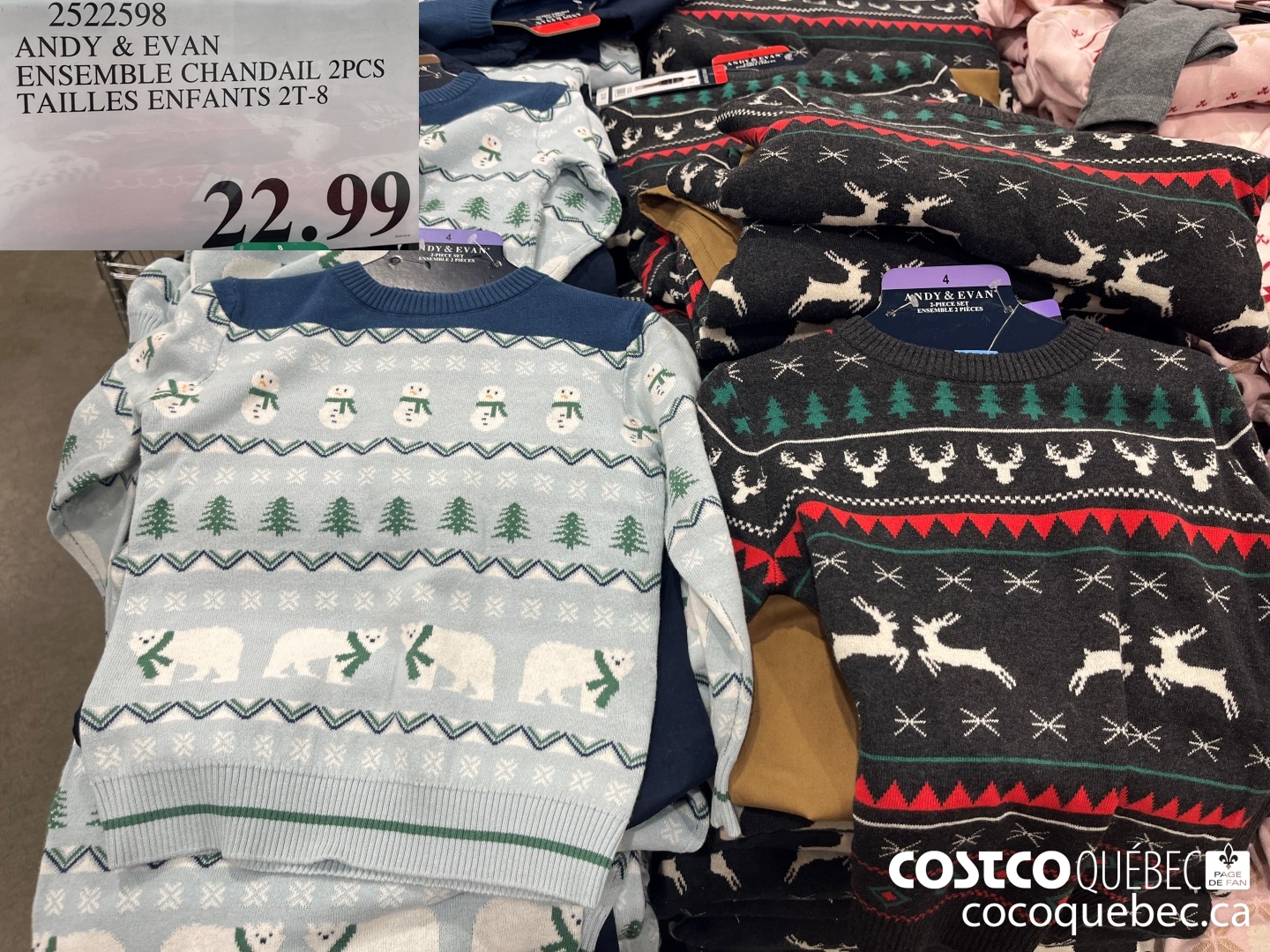 2522598 ANDY & EVAN ENSEMBLE CHANDAIL 2PCS TAILLES ENFANTS 2T-8  $22.99