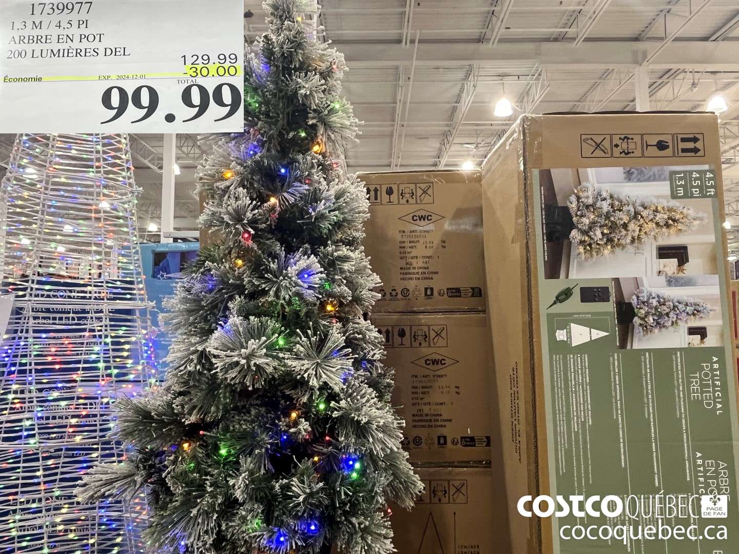 1739977 ARBRE EN POT 200 LUMIERES DEL  30.00 0FF (EXPIRES ON 2024-12-01) $99.99