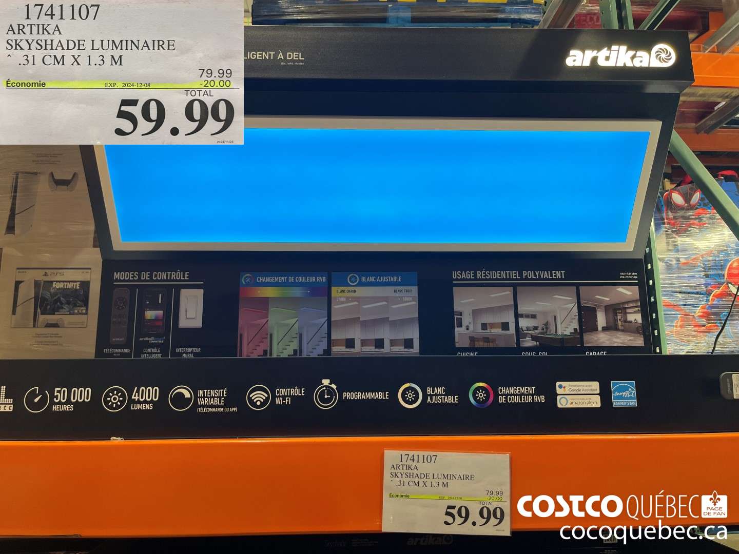 1741107 ARTIKA SKYSHADE LUMINAIRE  ($20.00 INSTANT SAVINGS EXPIRES ON 2024-12-08) $59.99