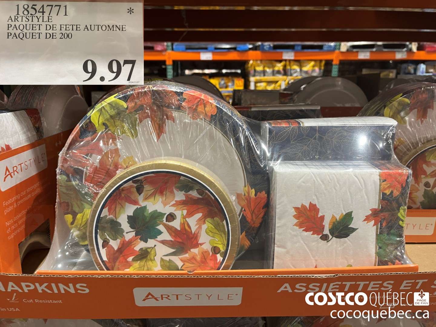 1854771 ARTSTYLE PAQUET DE FETE AUTOMNE PAQUET DE 200  $9.97