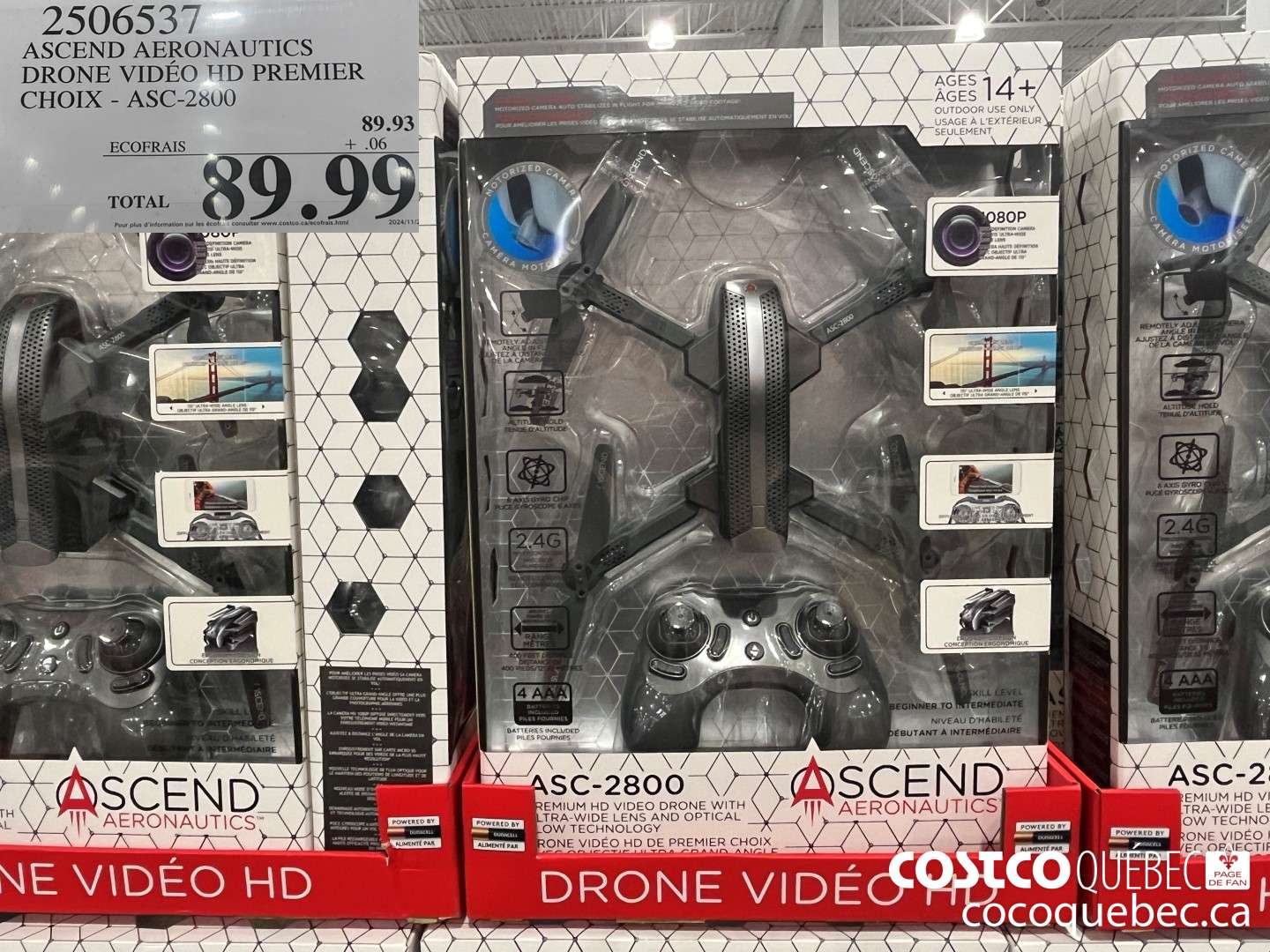 2506537 ASCEND AERONAUTICS DRONE VIDEO HD PREMIER CHOIX - ASC-2800  $89.99