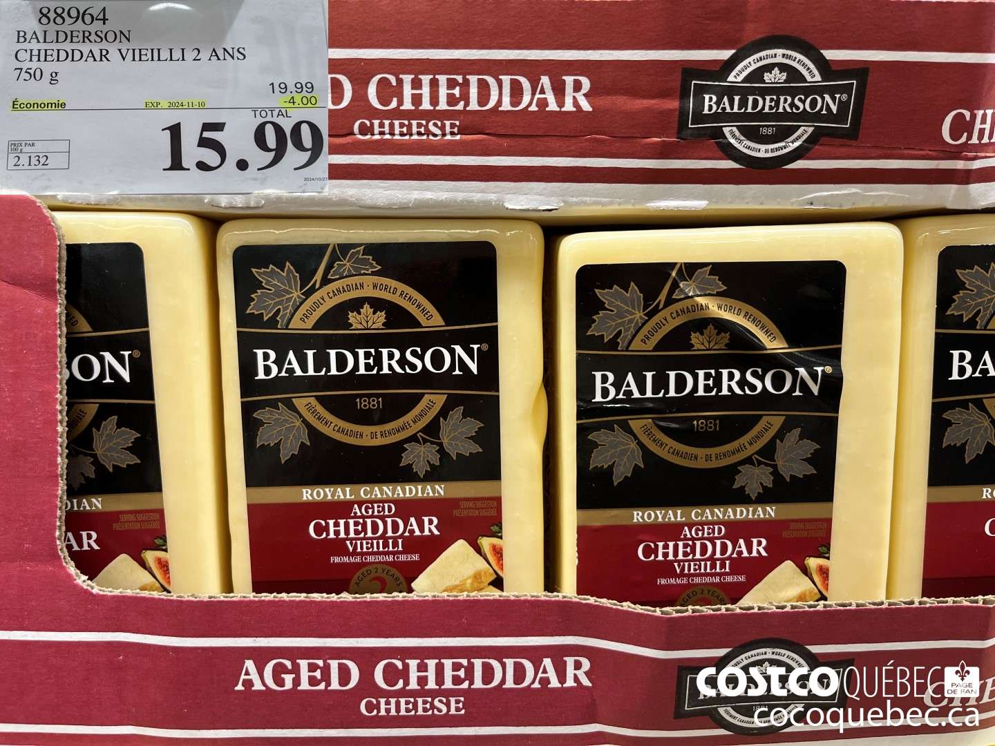 88964 BALDERSON CHEDDAR VIETLLI 2 ANS 750 g  ($4.00 INSTANT SAVINGS EXPIRES ON 2024-11-10) $15.99