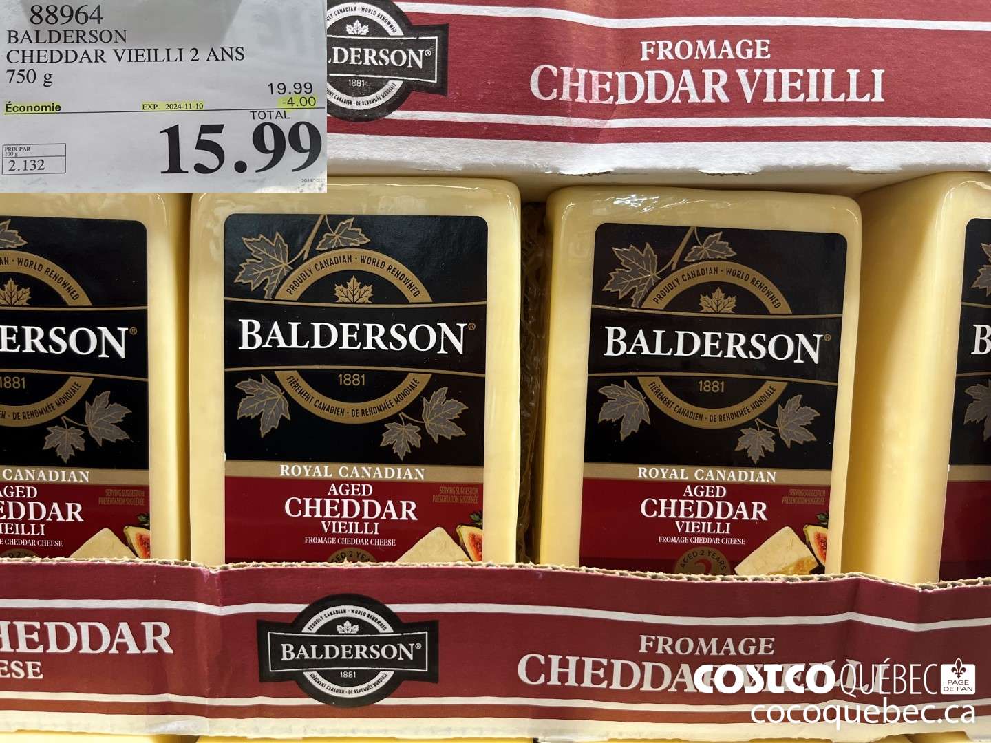 88964 BALDERSON CHEDDAR VIETLLI 2 ANS 750 g  ($4.00 INSTANT SAVINGS EXPIRES ON 2024-11-10) $15.99