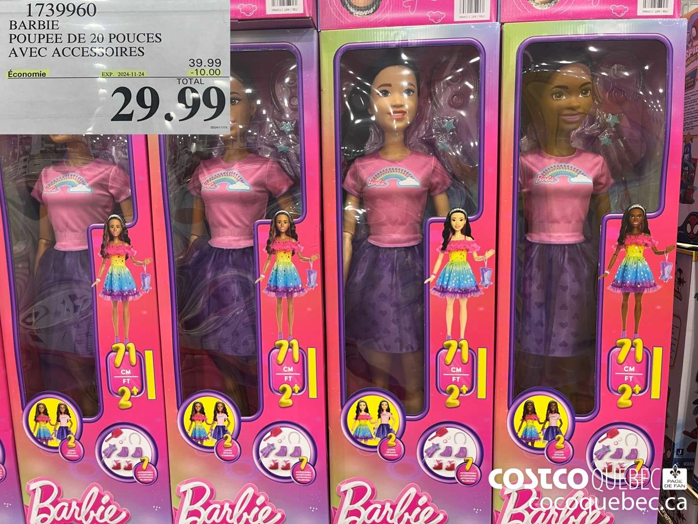 1739960 BARBIE POUPEE DE 20 POUCES AVEC ACCESSOIRES  ($10.00 INSTANT SAVINGS EXPIRES ON 2024-11-24) $29.99