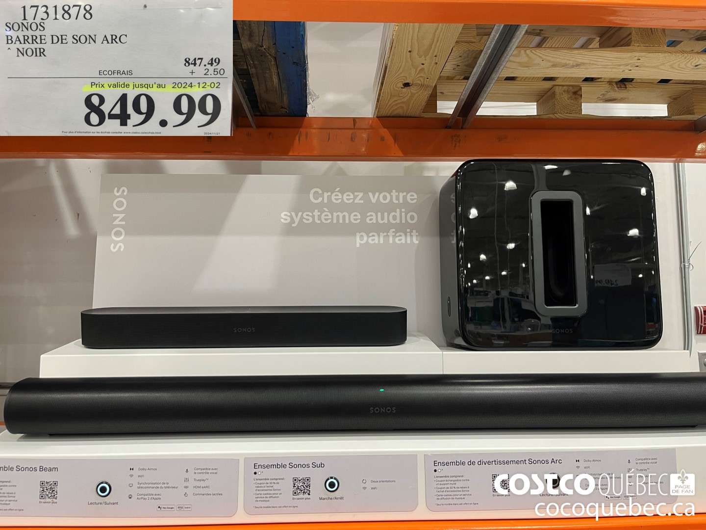 1731878 BARRE DE SON * NOIR $849.99