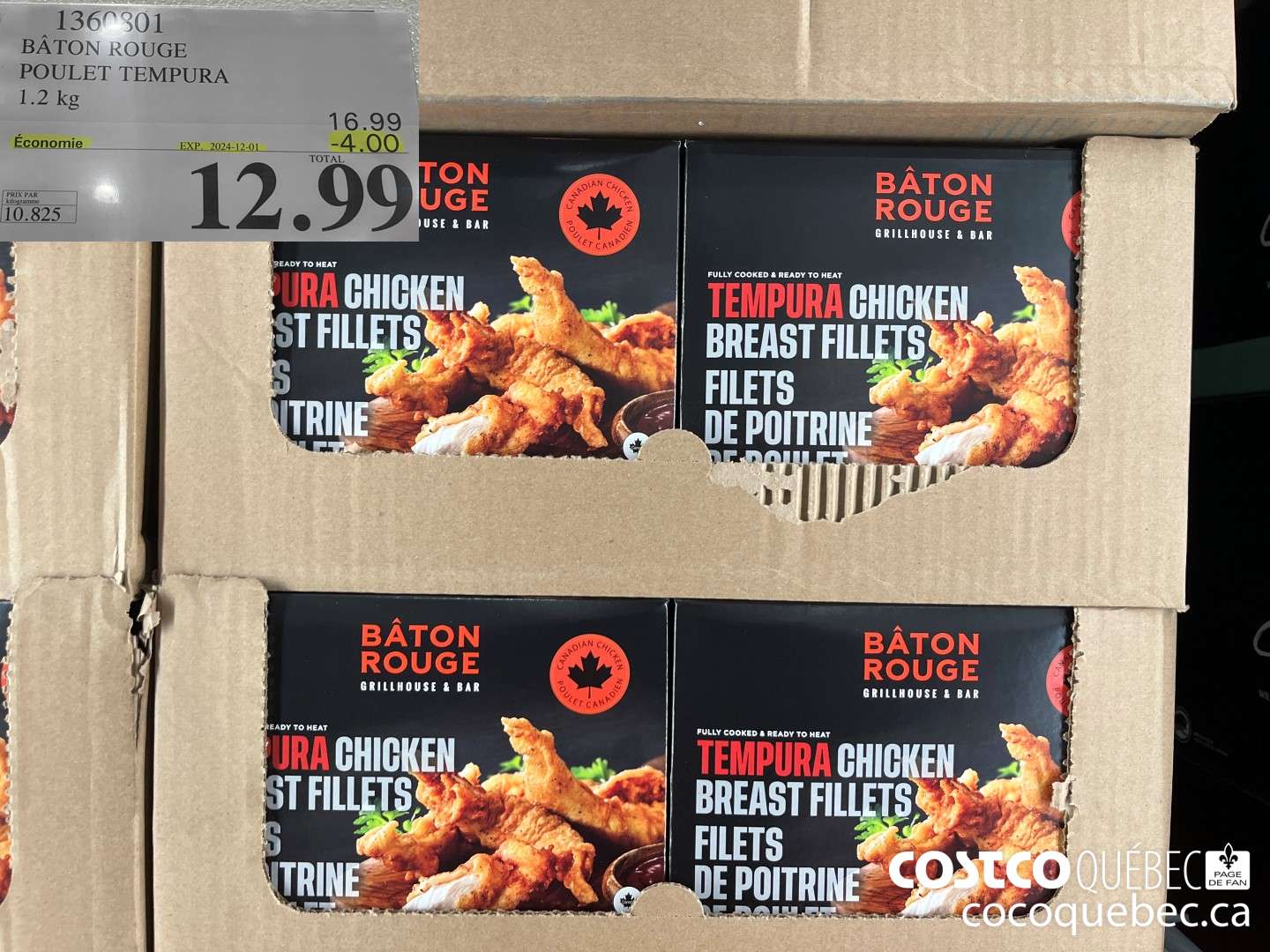 1360801 BATON ROUGE POULET TEMPURA 1.2 KG  ($4.00 INSTANT SAVINGS EXPIRES ON 2024-12-01) $12.99