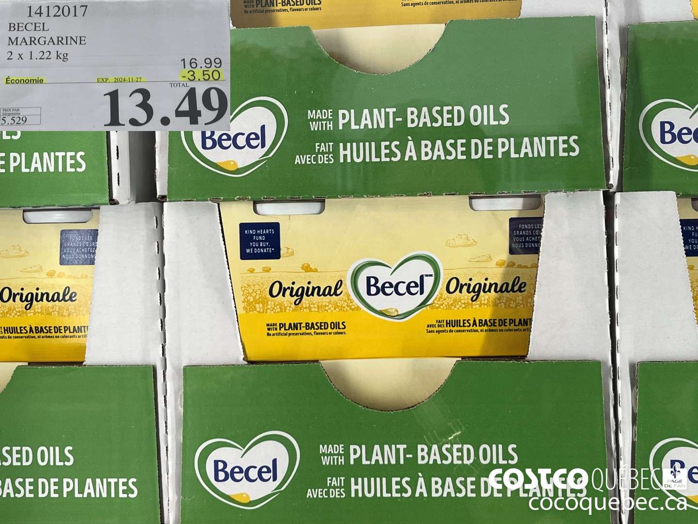 1412017 BECEL MARGARINE  ($3.50 INSTANT SAVINGS EXPIRES ON 2024-11-27) $13.49