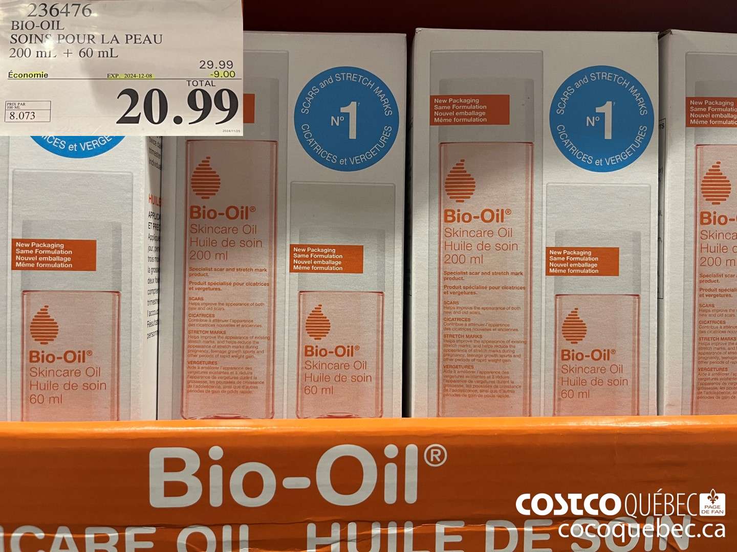 236476 BIO-OIL SOINS POUR LA PEAU 200 mL + 60 mL ($9.00 INSTANT SAVINGS EXPIRES ON 2024-12-01) $20.99