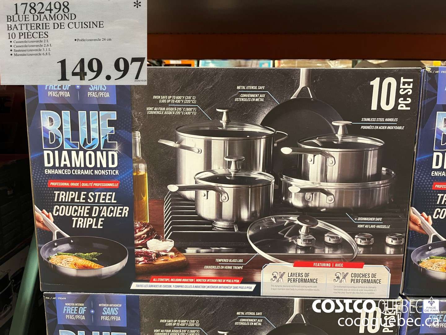 1782498 BLUE DIAMOND BATTERIE DE CUISINE 10 PIECES  $149.97