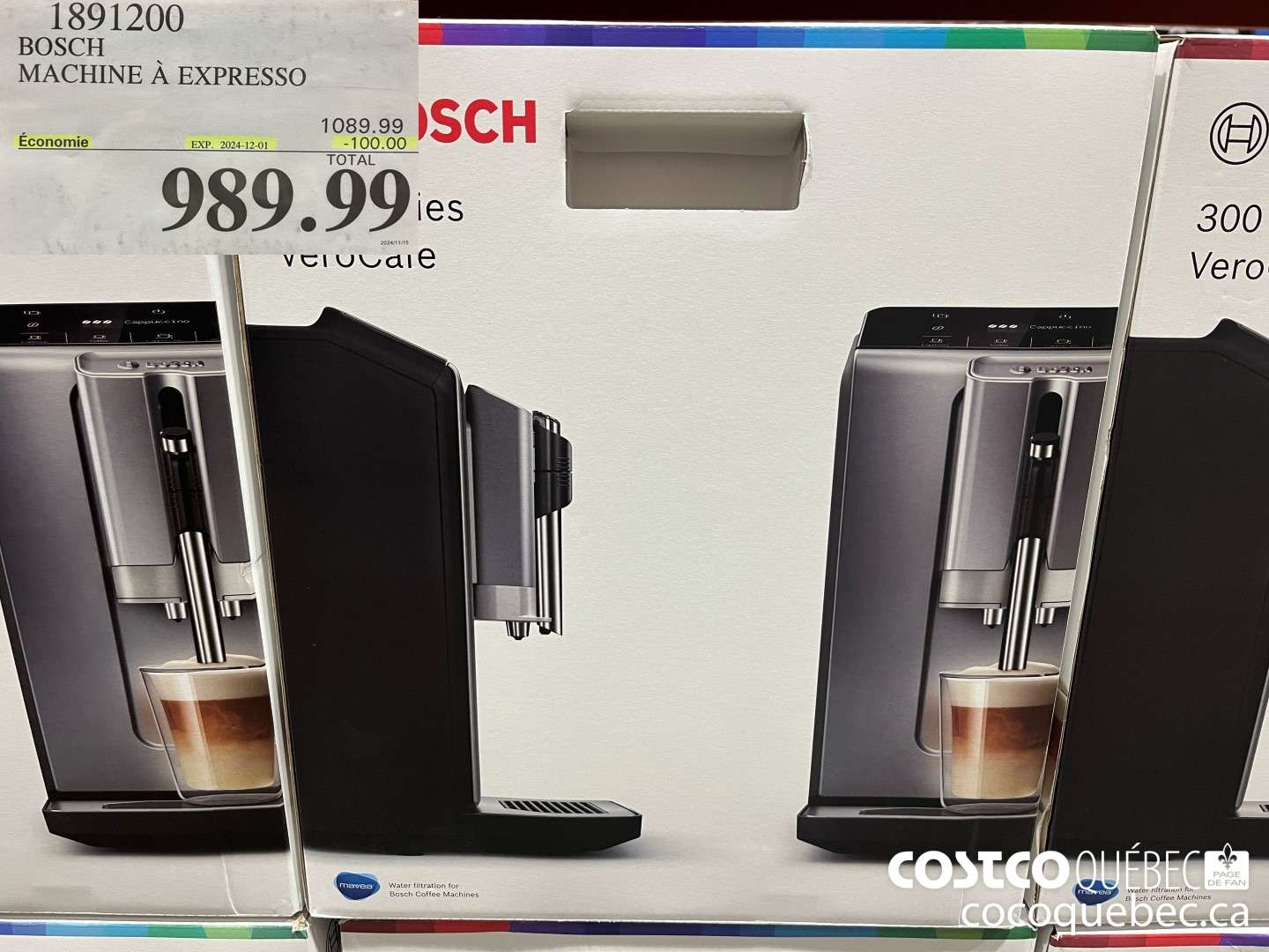 1891200 BOSCH MACHINE A EXPRESSO  ($100.00 INSTANT SAVINGS EXPIRES ON 2024-12-01) $989.99