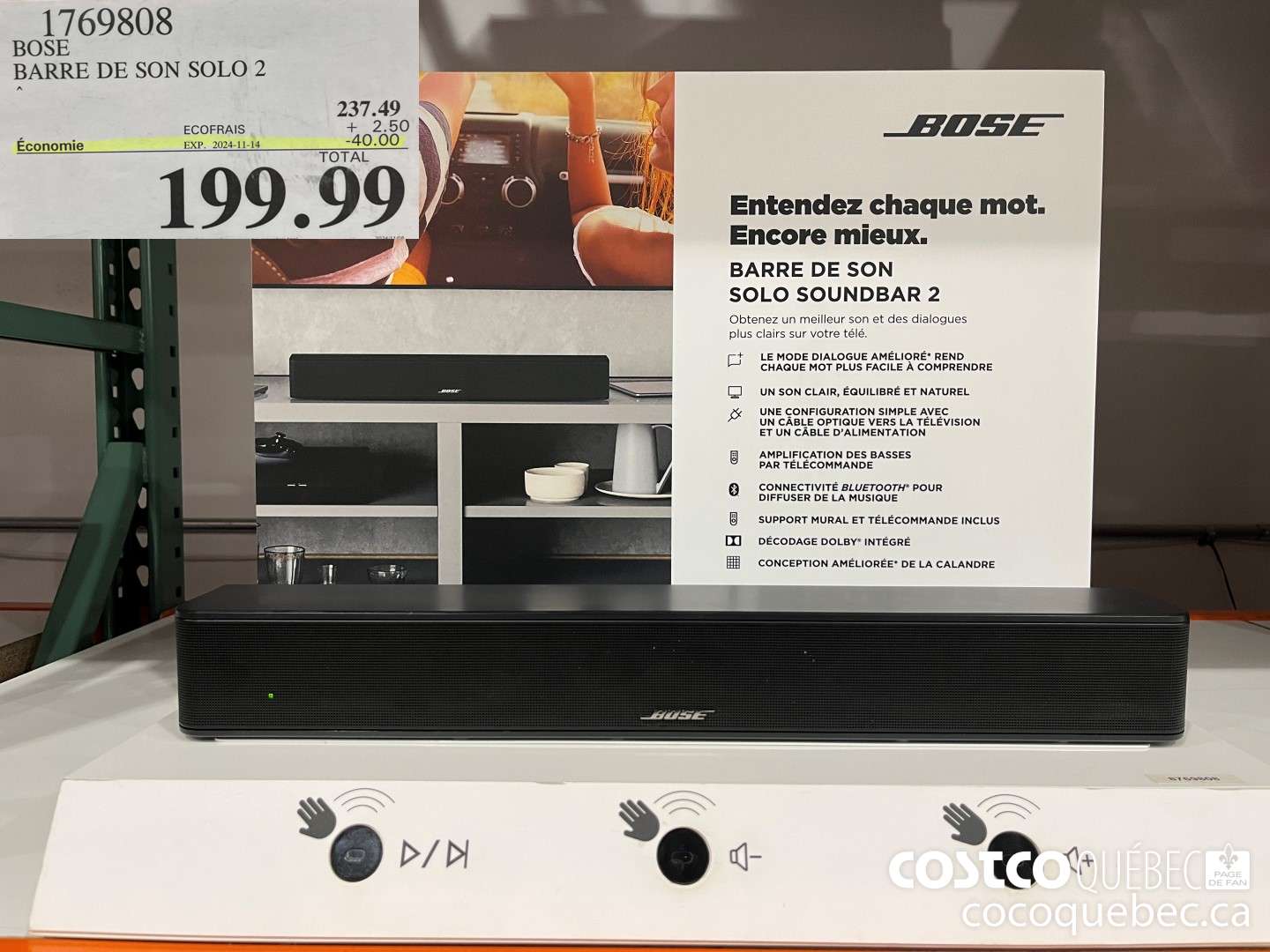 1769808 BOSE BARRE DE SON SOLO 2  ($40.00 INSTANT SAVINGS EXPIRES ON 2024-11-14) $199.99