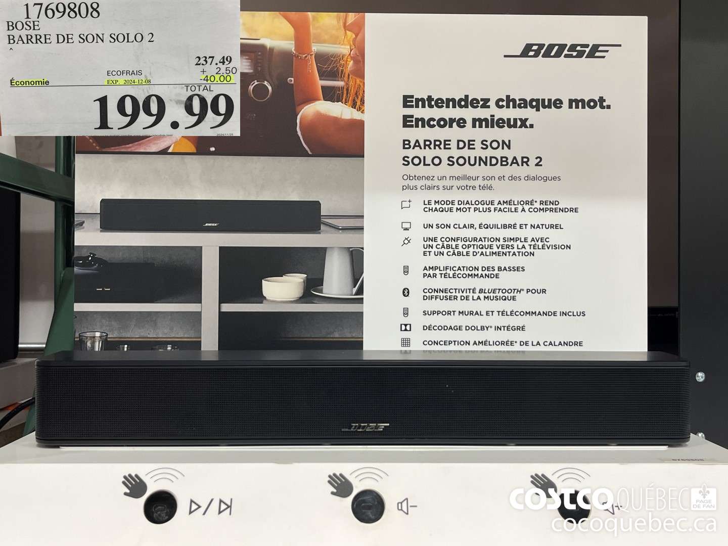 1769808 BOSE BARRE DE SON SOLO 2  ($40.00 INSTANT SAVINGS EXPIRES ON 2024-12-08) $199.99