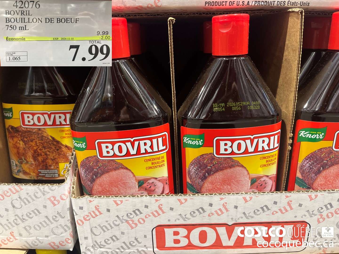 42076 BOVRIL BOUILLON DE BOEUF  ($2.00 INSTANT SAVINGS EXPIRES ON 2024-11-10) $7.99