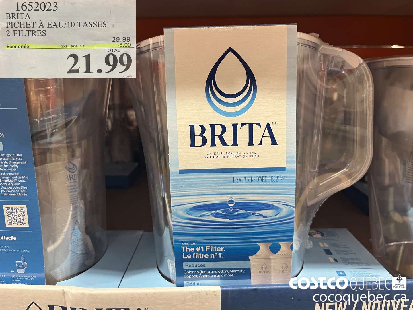 1652023 BRITA PICHET a EAU/10 TASSES  ($8.00 INSTANT SAVINGS EXPIRES ON 2024-11-21) $21.99