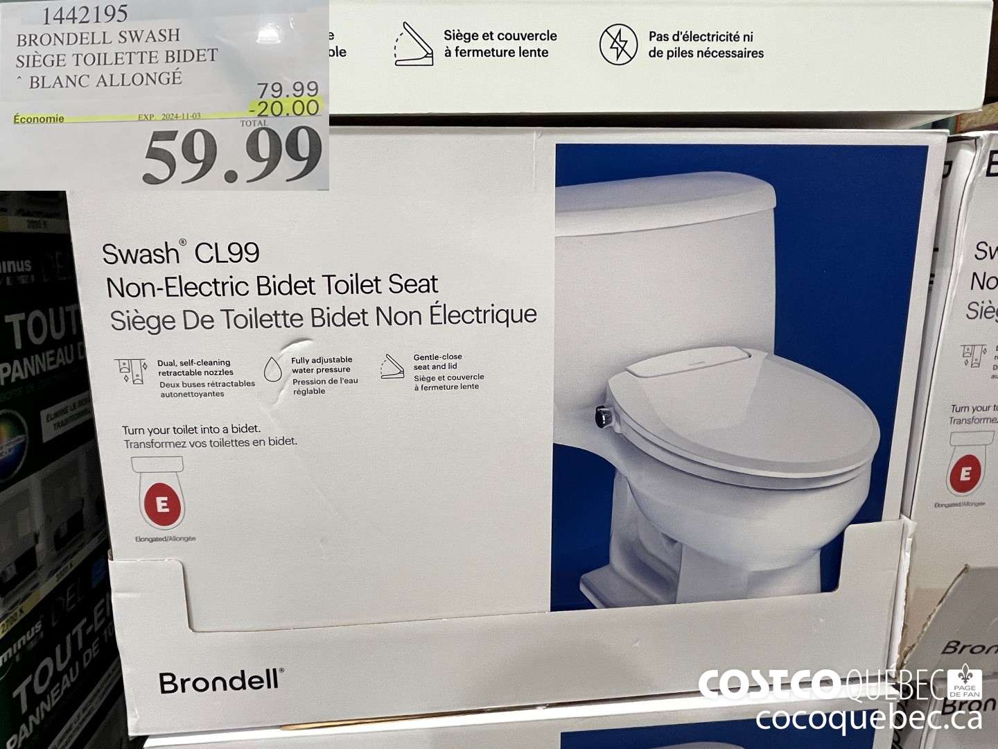 1442195 BRONDELL SWASH SIEGE TOILETTE BIDET ($20.00 INSTANT SAVINGS EXPIRES ON 2024-11-03) $59.99