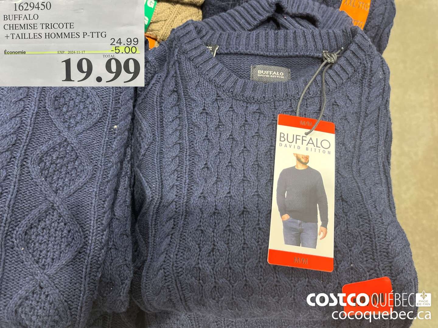 1629450 BUFFALO CHEMISE TRICOTE  ($5.00 INSTANT SAVINGS EXPIRES ON 2024-11-17) $19.99