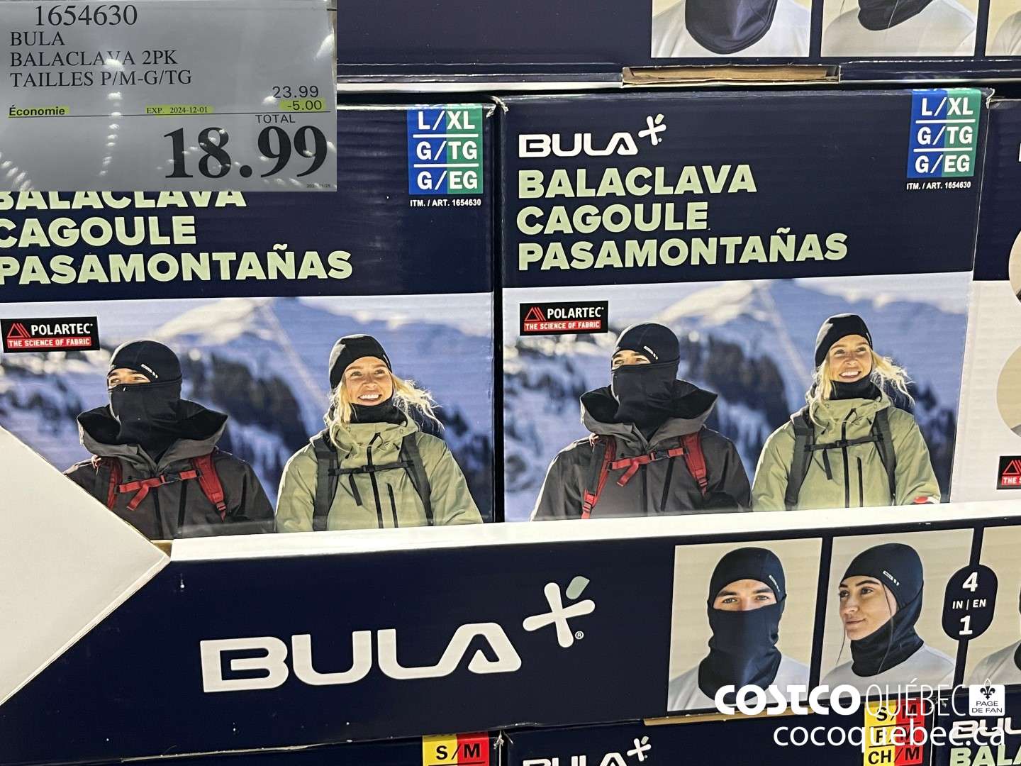 1654630 BULA BALACLA*‘’7A 2PK TAILLES P/M-G/TG  ($5.00 INSTANT SAVINGS EXPIRES ON 2024-12-01) $18.99