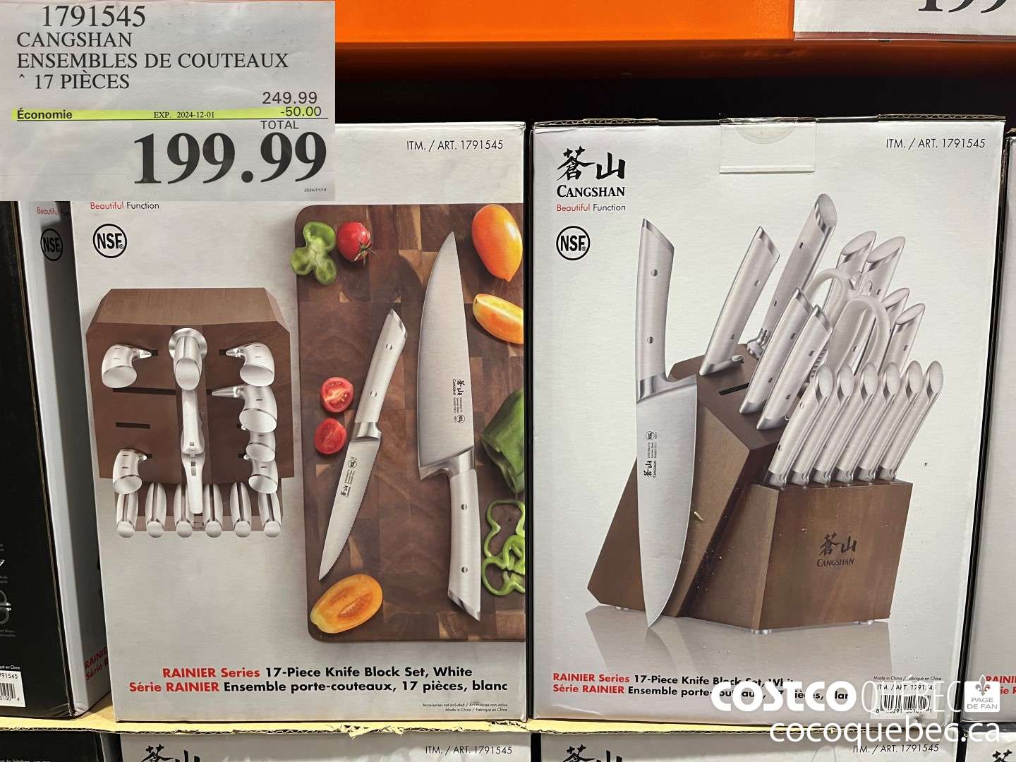 1791545 CANGSHAN ENSEMBLES DE COUTEAUX 17 PIECES 2024-12-01 ($50.00 INSTANT SAVINGS) $199.99