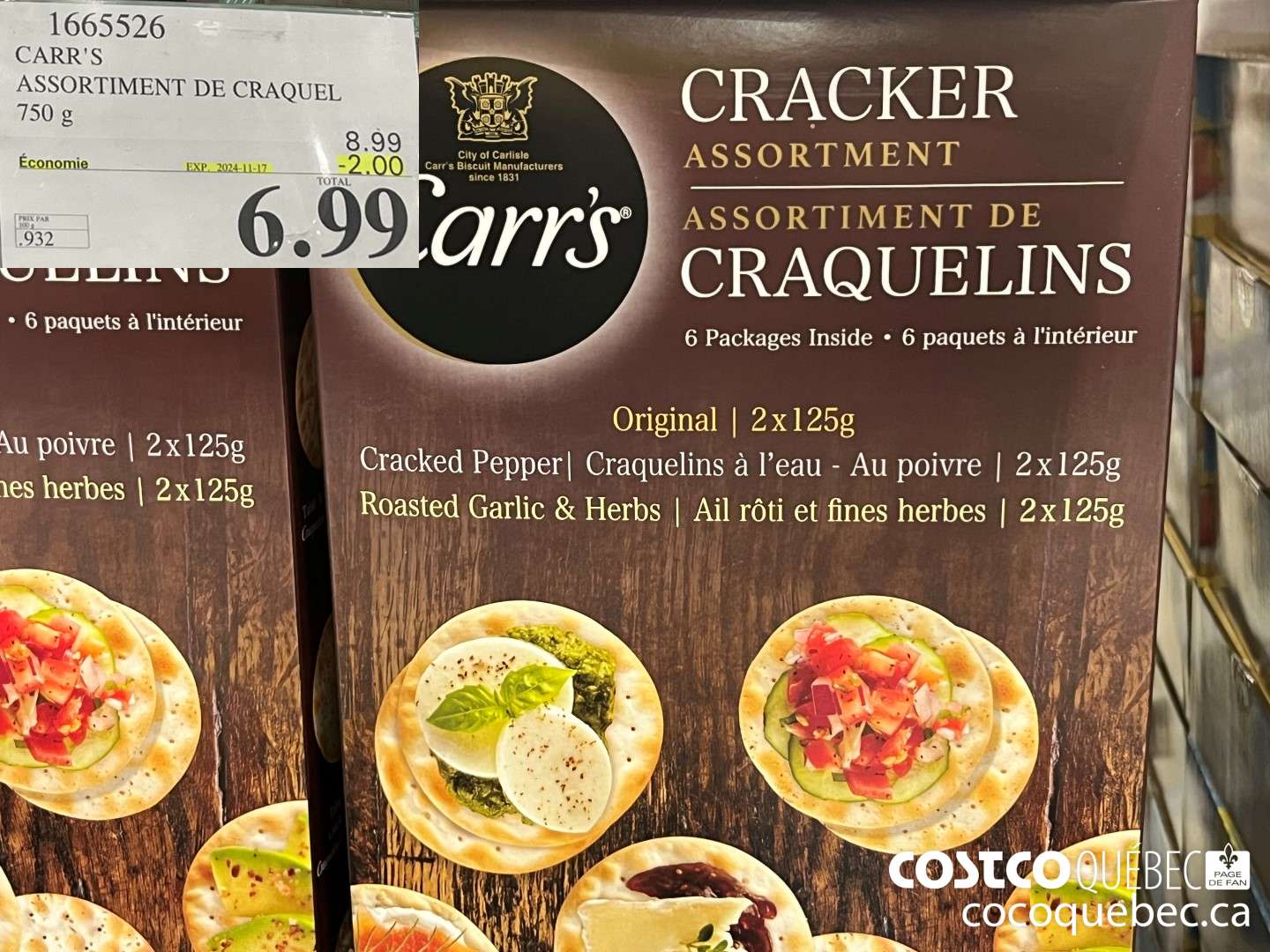 1665526 CARR'S ASSORTIMENT ($2.00 INSTANT SAVINGS EXPIRES ON 2024-11-17) $6.99