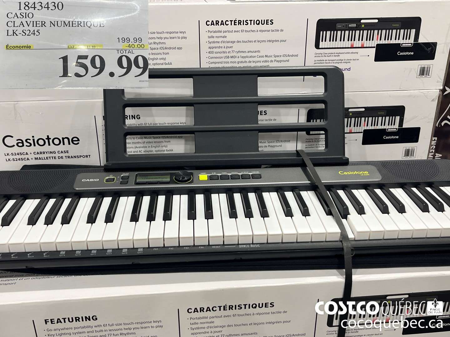 1843430 CASIO CLAVIER NUMERIQUE LK-S245  ($40.00 INSTANT SAVINGS EXPIRES ON 2024-11-10) $159.99