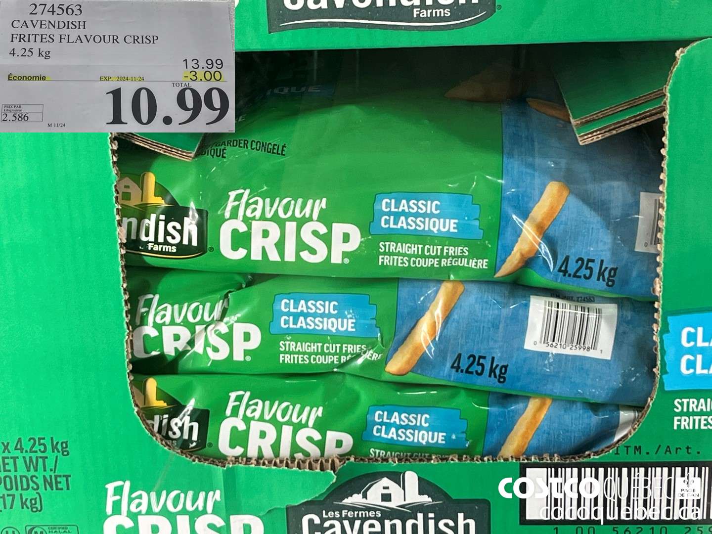 274563 CAVENDISH FRITES FLAVOUR CRISP 4.25 kG ($3.00 INSTANT SAVINGS EXPIRES ON 2024-11-24) $10.99