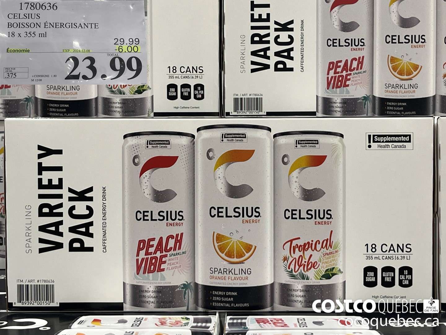 1780636 CELSIUS BOISSON ENERGISANTE  ($6.00 INSTANT SAVINGS EXPIRES ON 2024-12-08) $23.99