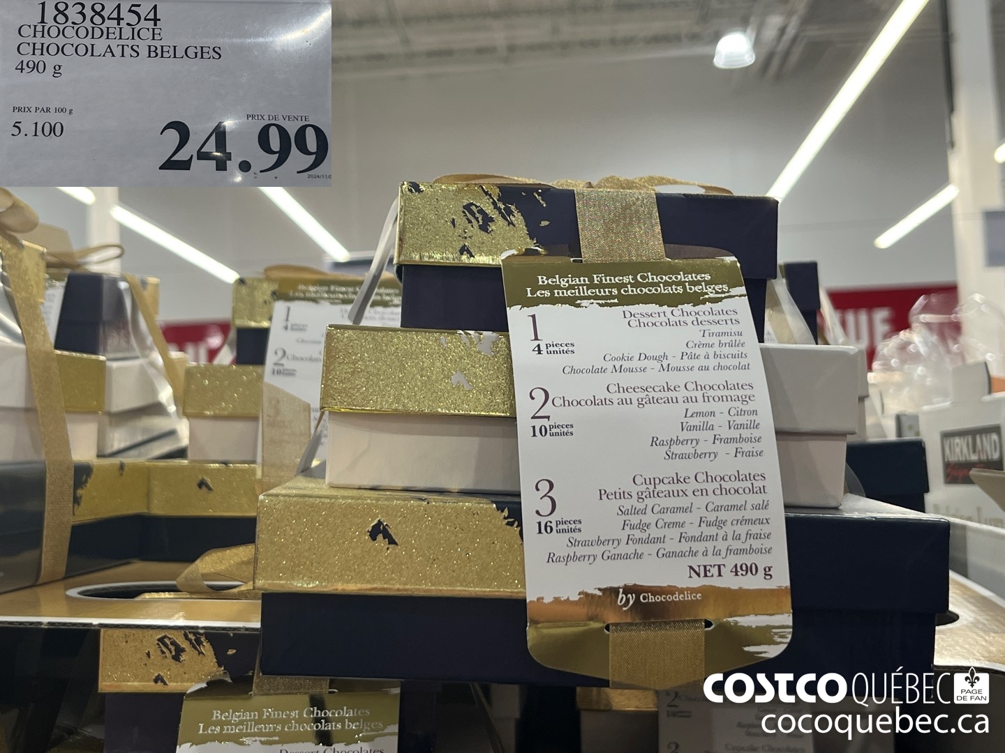 1838454 CHOCODELICE CHOCOLATS BELGES 490 g  $24.99