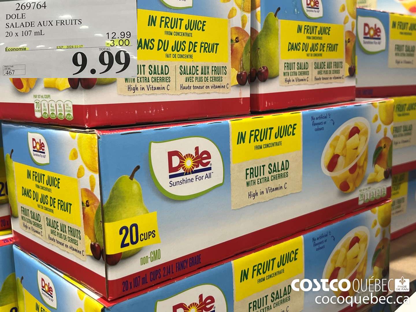 269764 COLE SALADE AUX FRUITS 20 x 107 mL  ($3.00 INSTANT SAVINGS EXPIRES ON 2024-11-24) $9.99